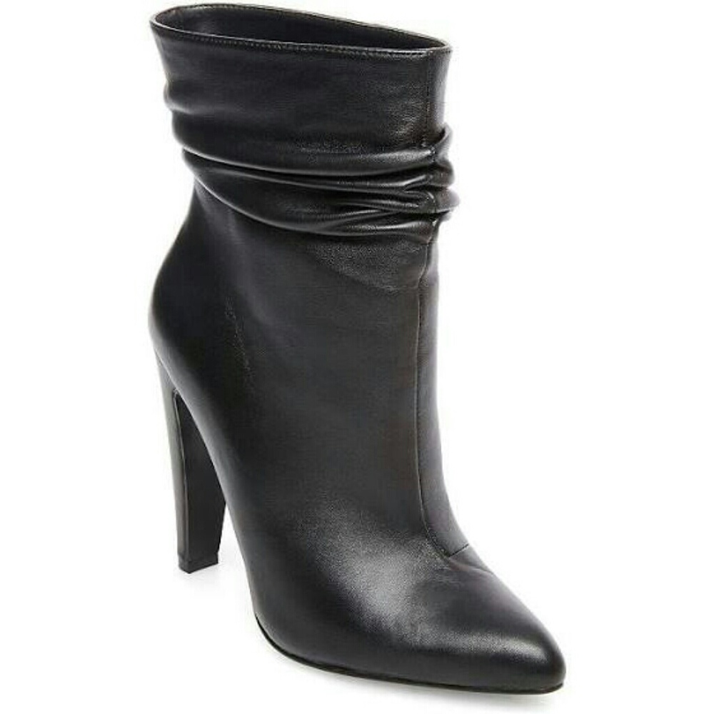 Calysta Black Leather Bootie 7.5